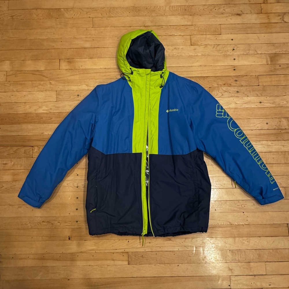 Columbia Men's Blue and Lime Ski Jacket